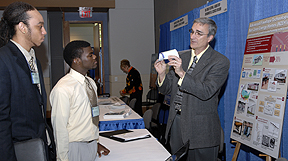 Dr. William Miller of ORNL's Engineering Science and Technology Division talks to students about careers in science at the Sixth Annual Day of Science hosted recently by DOE and ORNL.