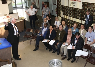 Tour guide Fred Strohl leads a discussion at the Graphite Reactor. More than 5,000 visitors toured ORNL in 2009.