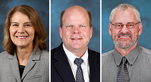 (From left:) Nancy J. Dudney, Lonnie J. Love and David C. Radford have been named Corporate Fellows at the Department of Energy's Oak Ridge National Laboratory.