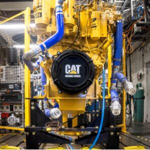 A modified Caterpillar marine test engine installed at the Department of Energy's National Transportation Research Center at Oak Ridge National Laboratory.
