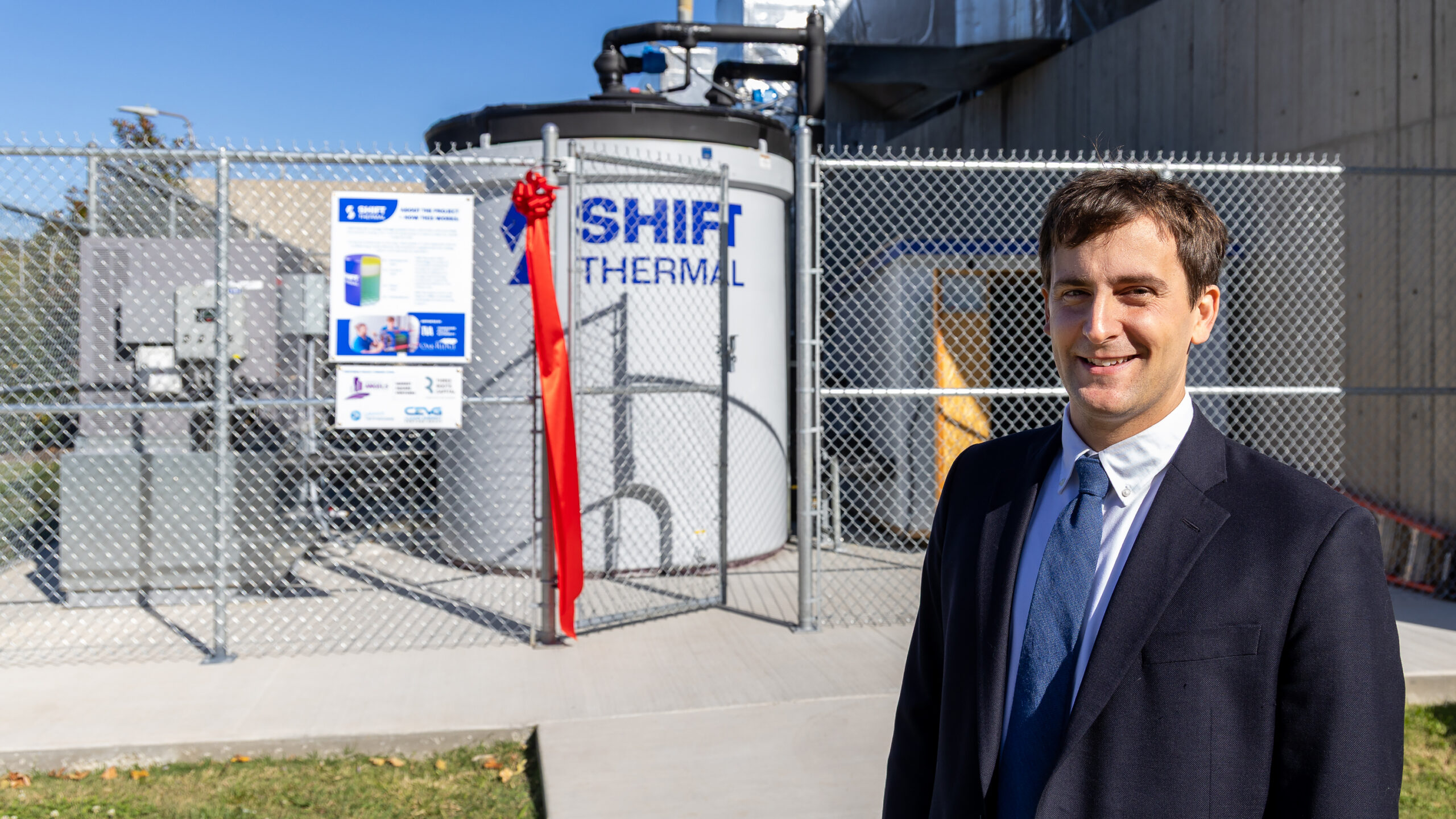 Shift Thermal's Mitch Ishmael at ribbon cutting ceremony.