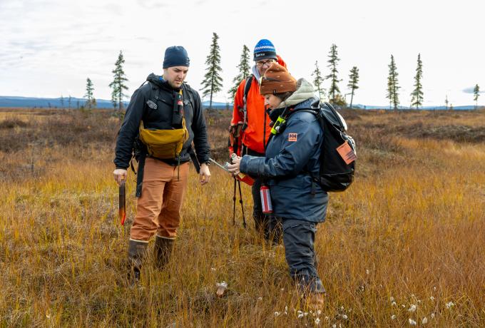 researchers in winter gear