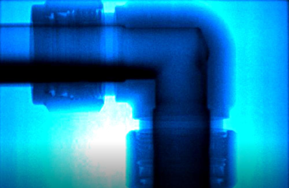 A scan of a pipe to monitor thermal energy.