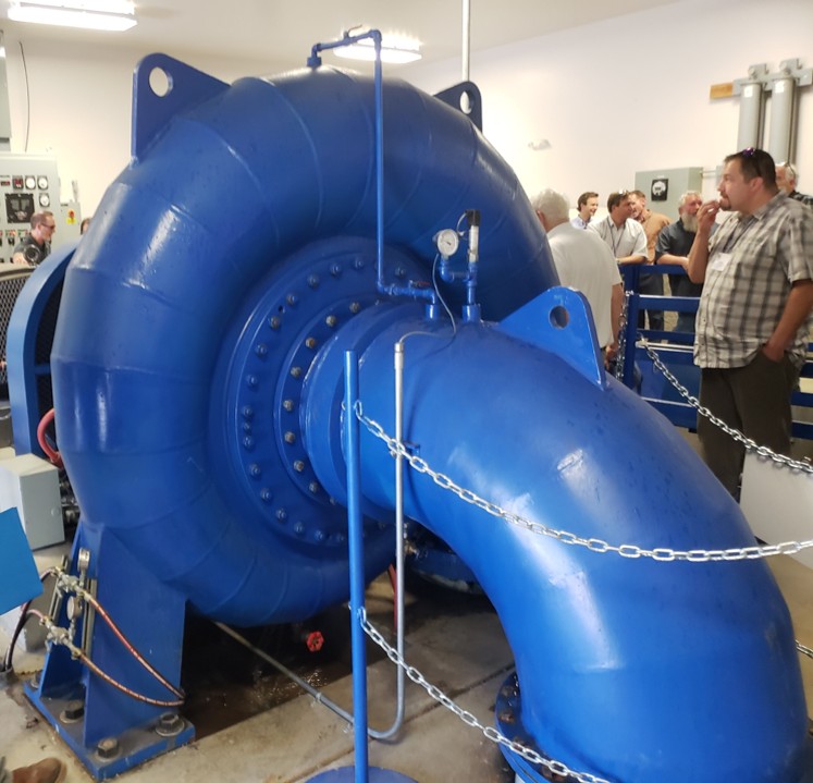 A photo of a Francis turbine unit