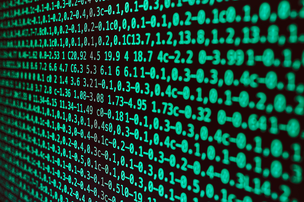 digital data displayed on screen