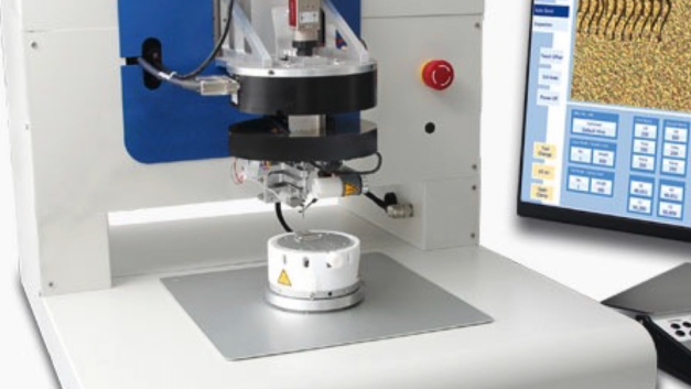 Closeup image of a modern microscope